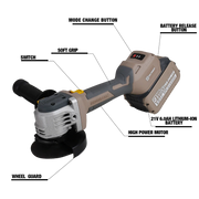 XTRA-POWER XPC-AG-05 Brushless Angle Grinder 100mm (21V Cordless)