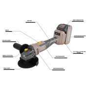 Xtra Power XPC AG 02 Brushless 100mm Cordless Angle Grinder | 21V Heavy-Duty Portable Grinding Machine