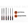 STANLEY® Needle File Set – 6 Pieces (160mm, High Carbon Steel)