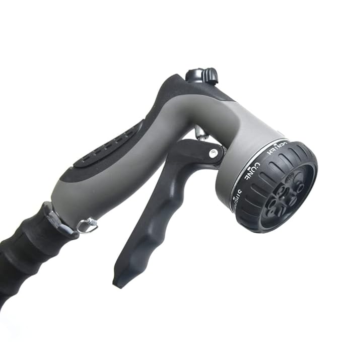 Zephyr 4-Wheel Portable Steel Hose Reel Cart with Next-Gen Rubber Hose & 8-Mode Spray Gun | Heavy-Duty Flat-Free Tyres (16MM x 120MM | 400ft)