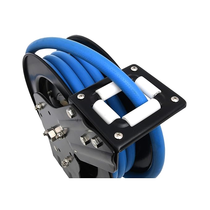 Zephyr Retractable Garden Hose Reel (1/2" x 25 ft, Matte Black Steel) – Ultra-Durable, Space-Saving Watering Solution