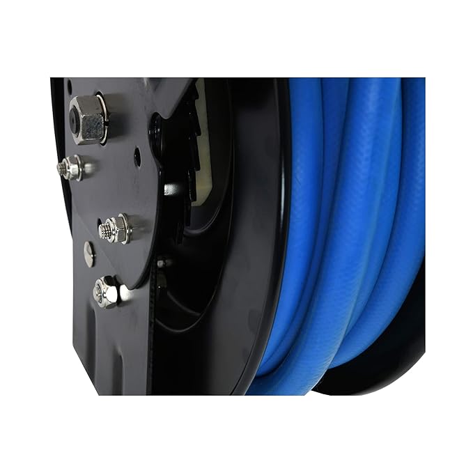 Zephyr Retractable Garden Hose Reel (1/2" x 25 ft, Matte Black Steel) – Ultra-Durable, Space-Saving Watering Solution