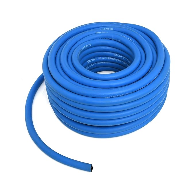 Zephyr Next-Gen Ultra-Light Garden Hose 1/2" x 100ft – Blue | Durable & Flexible Rubber Hose