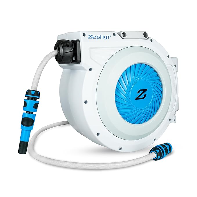 Zephyr Enclosed PVC Water Hose Reel (13mm x 25m) – With Hybrid Flex Hose
