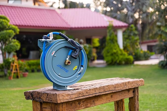 Zephyr Heavy-Duty Auto Retractable Garden Hose Reel | Made in India | 50m