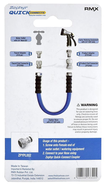 Zephyr Universal Female Quick Connect Plug – Heavy-Duty Brass Adapter (Silver Finish)