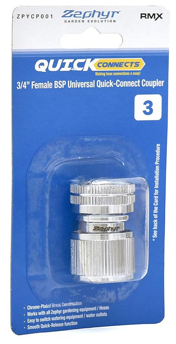 Zephyr Quick Connects Sprayer & Hose Combo – Premium Brass Connectors (Silver)