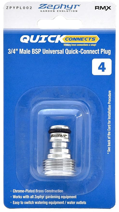 Zephyr Universal Female Quick Connect Plug – Heavy-Duty Brass Adapter (Silver Finish)