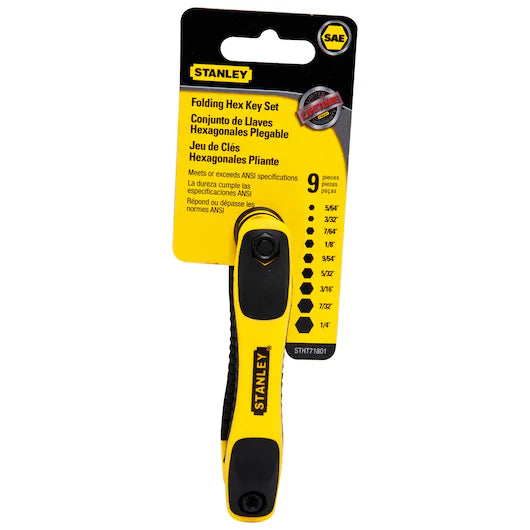 STANLEY Hex Key SAE Folding Set – 9 Pieces
