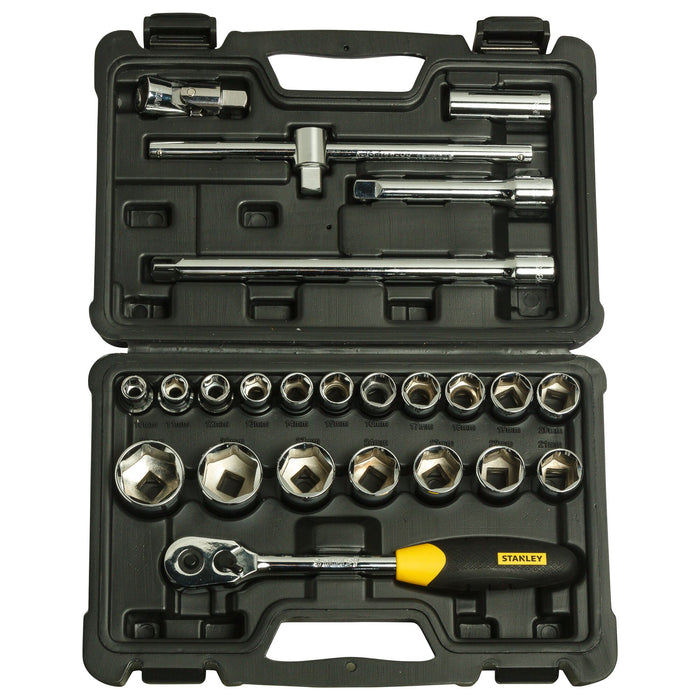 STANLEY® 1/2" Square Drive 6-Point Socket Set – 24 Pieces
