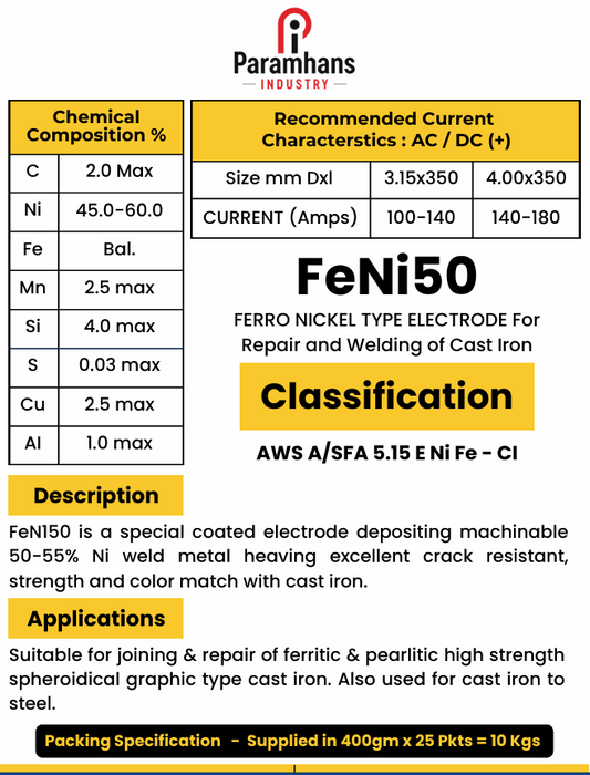 FeNi50 FERRO NICKEL TYPE ELECTRODE